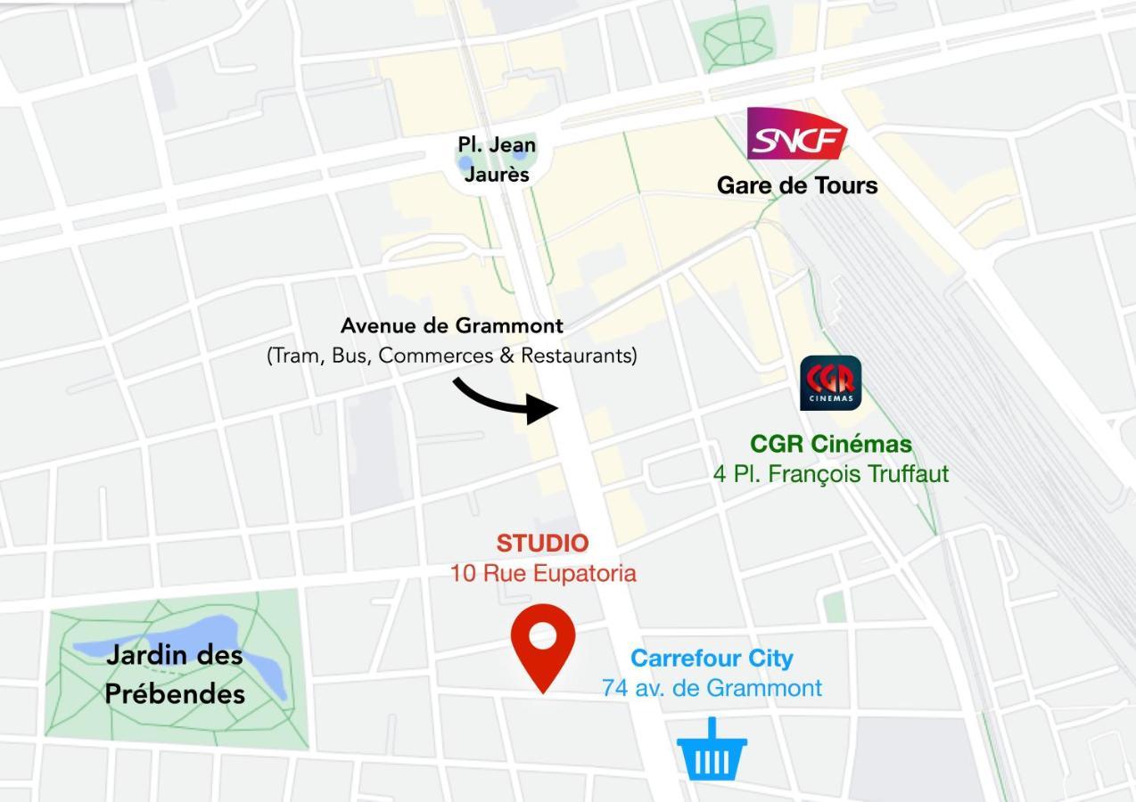 Studio Paisible Avec Jardin - Tours Centre מראה חיצוני תמונה
